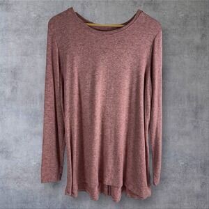 Susan Graver Lifestyle Cashmoozie Knit Button Back Top Rose Pink A454556 Size XL